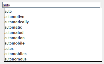 Term search example with auto